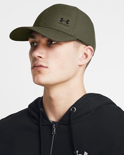Under Armour Men's Iso-Chill ArmourVent Stretch Fit Hat, (390) Marine OD Green / / Black, Large/X-Large