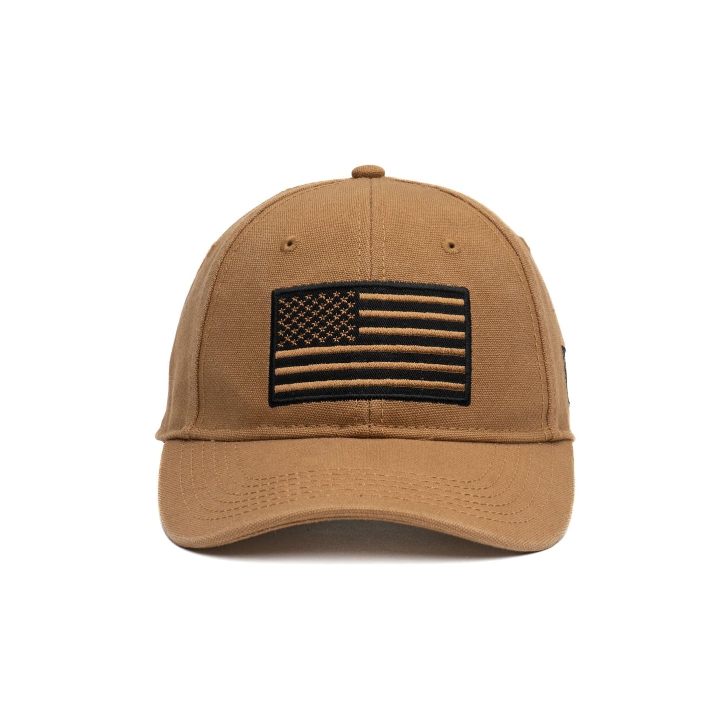 Grunt Style Embroidered American Flag Hat (Natural, One Size)