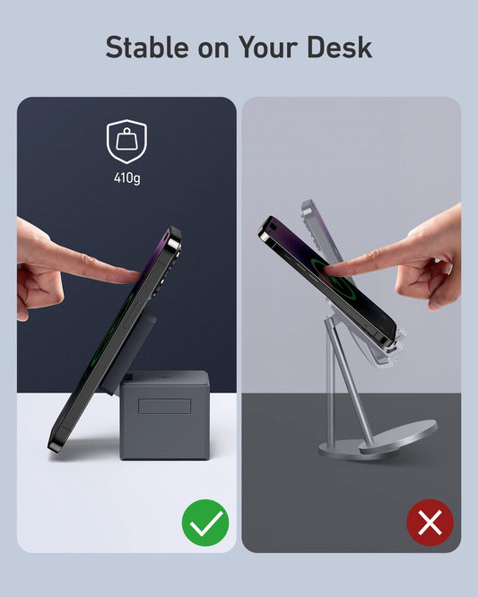 Anker MagSafe Charger Stand, iPhone 16 Wireless Charger, 3-in-1 Cube with MagSafe, 15W Foldable Fast Charging Stand, For iPhone 16/15/14/13, Apple Watch 1-8/Ultra, AirPods (30W USB-C Charger Included)