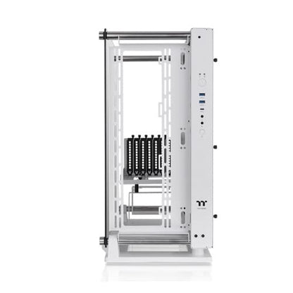 Thermaltake Core P3 Pro Snow E-ATX Tempered Glass Mid Tower Gaming Computer Chassis, Open Frame Panoramic Viewing, Glass Wall-Mount, Rotatable PCI-E Slots, CA-1G4-00M6WN-09