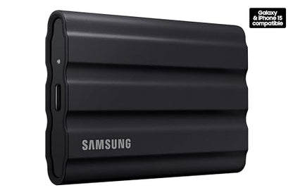 Samsung T7 Shield 1TB, up to 1050MB/s, USB 3.2 Gen2, Rugged, IP65 Rated, for Photographers, Content Creators and Gaming, Portable External Solid State Drive (MU-PE1T0S/AM, 2022), Black
