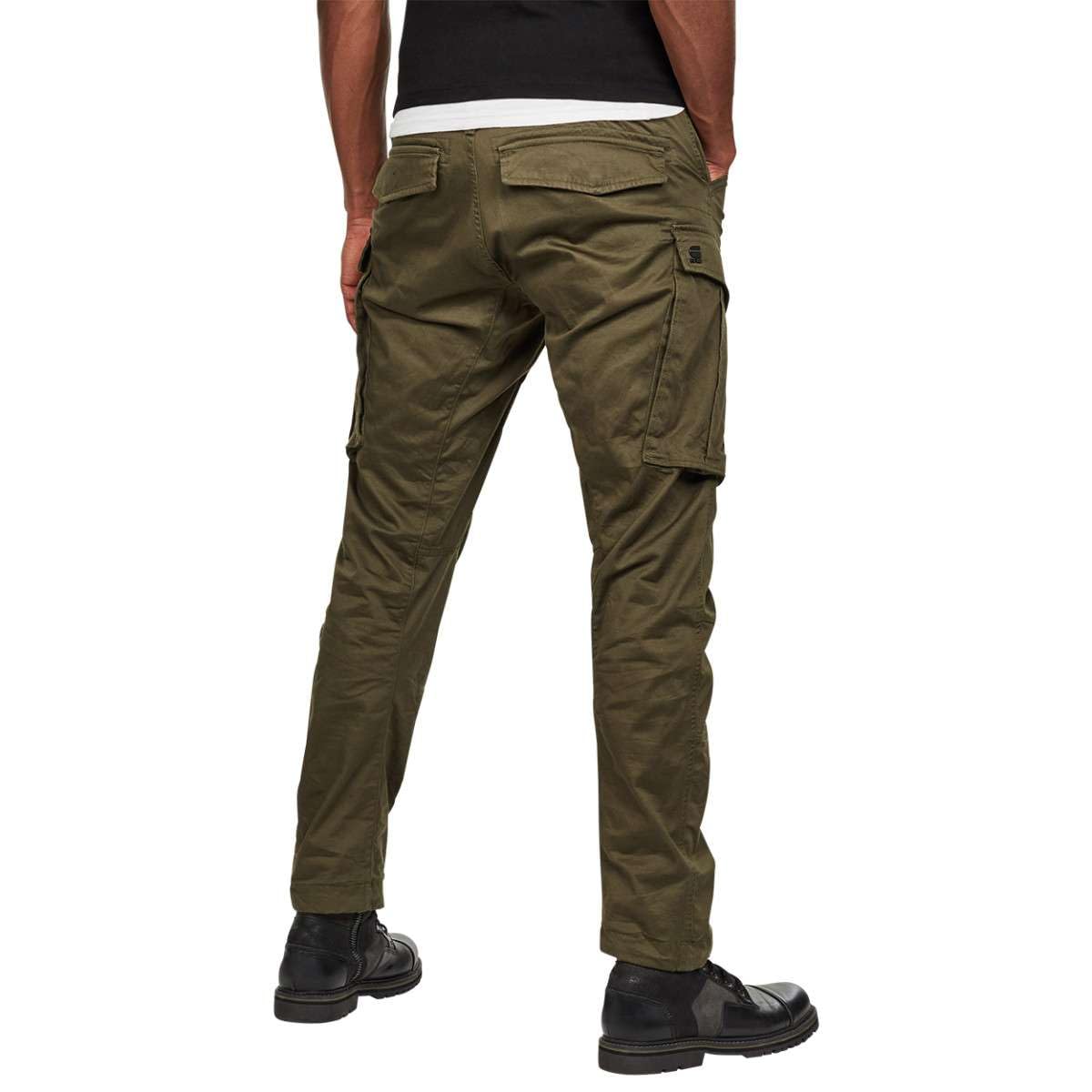 Rovic Zip 3D Straight Tapered Fit Cargo Pants, Dark Bronze Green, 32W x 30L