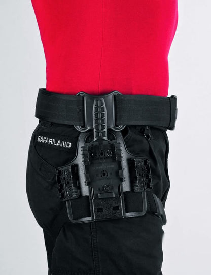SAFARILAND Drop Flex Adapter with Single Strap Leg Shroud for Gun Holsters, Assembly Polymer,Black