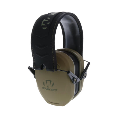 Walker's Razor Slim Passive Earmuff - Ultra Low-Profile Earcups - Olive Dark Green, One Size
