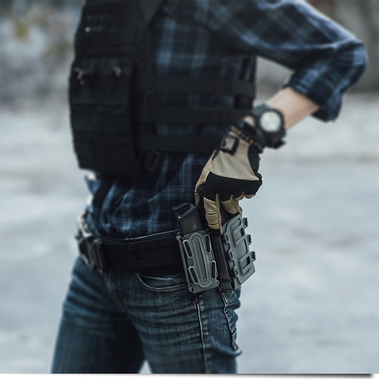 IDOGEAR Mag Pouch Pistol Magazine Pouches 9mm Softshell Adjustable Universal Mag Carrier .40 S&W .45 ACP with Belt&MOLLE Clips (Black + Ranger Green)