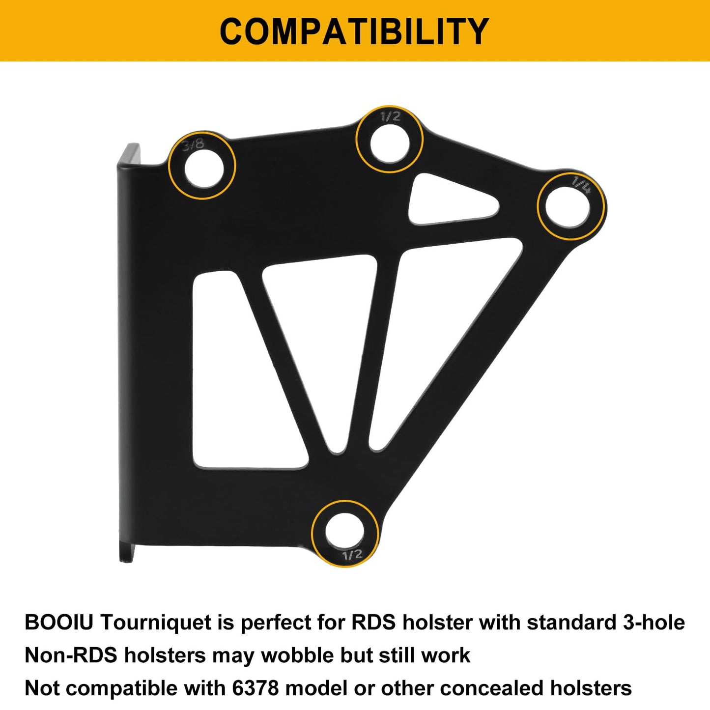 Tactical Holster Adapter, Booiu Tourniquet Holder Mount QLS Police Gear Accessories for Magazine, Tourniquet, Function Box Support Negative Cant Plate Mount Equipment