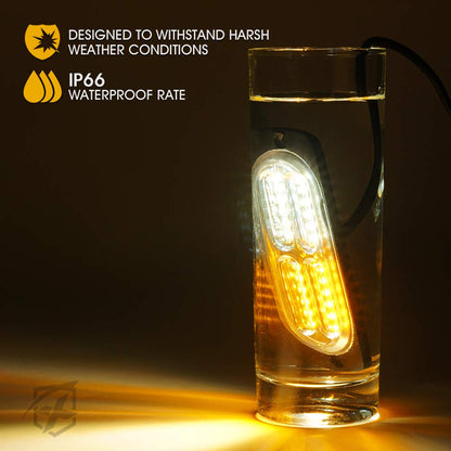 Xprite Surface Mount Strobe Lights Kit with Control Panel, Amber White Grill Grille Side Marker Flashing Emergency Warning Light for Trucks Vehicles ATV RV Cars Van 8PCS