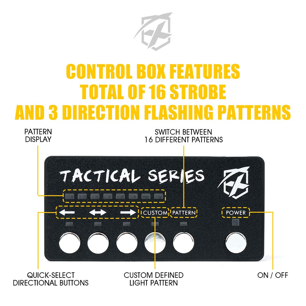 Xprite Surface Mount Strobe Lights Kit with Control Panel, Amber White Grill Grille Side Marker Flashing Emergency Warning Light for Trucks Vehicles ATV RV Cars Van 8PCS