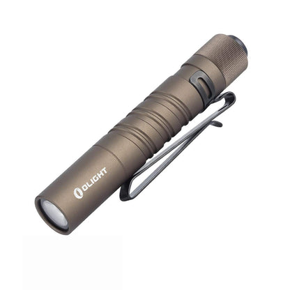OLIGHT I3T EOS 180 Lumens Dual-Output Slim EDC Flashlight for Camping and Hiking, Tail Switch Flash Light with AAA Battery (Desert Tan)
