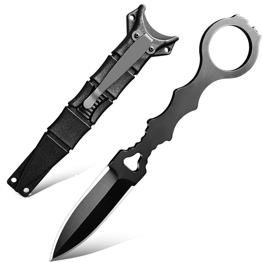 NICDUFHY Pocket Small Fixed Blade Knife with Kydex Sheath, EDC Utility Knife Cool Gadgets for Men, Outdoor Camping Fixed Blade Knives for Hiking Hunting Survival