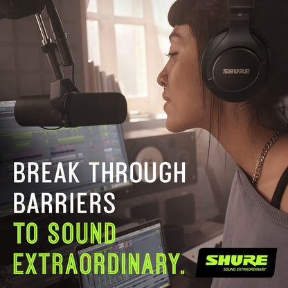 Shure SM7B Microphone - Vocal Dynamic Studio Mic for Broadcast, Podcast, Recording, Gaming & Streaming, XLR, Rugged Construction, Detachable Windscreen, Smooth Sound, Warm Vocals, Wide-Range Frequency