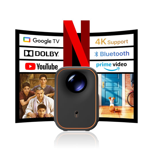 [Netflix Licensed & Google TV] Formovie Xming Episode One Mini Projector Wifi Bluetooth Outdoor 4K Movie Projector Dolby Audio Portable Projector Built in Apps