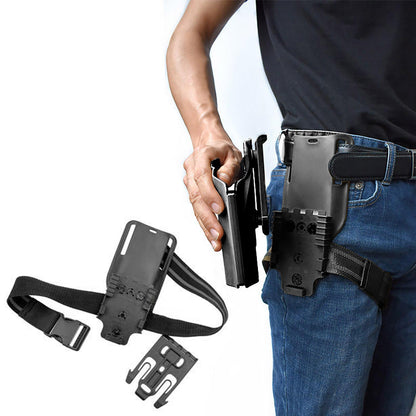 QLS Quick Locking System Kit with Fork and Duty Receiver Plate with Thigh Straps, Low/Mid-Ride Universal Belt Loop Platform Attachment for Duty Holster and Accessories, Black
