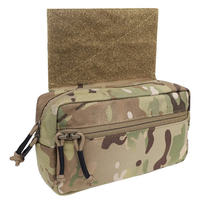 KRYDEX Tactical Drop Pouch Sub Abdominal Carrying Kit Bag Fanny Pack with Hook and Loop Panel for Vest Chest Rig (Camo)