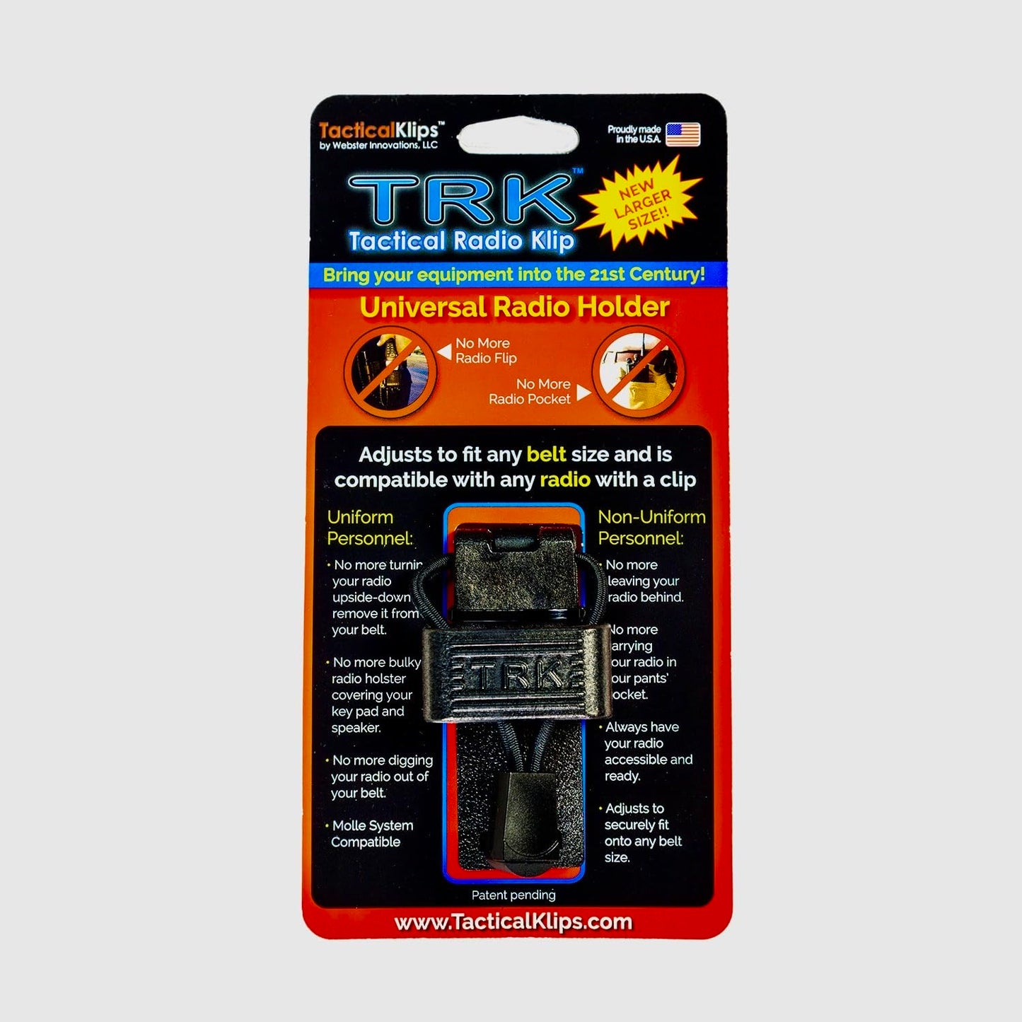 Tactical Radio Klip | Law Enforcement and First Responder Tools | Universal Design fits Motorola, Kenwood, Midland Radios and More