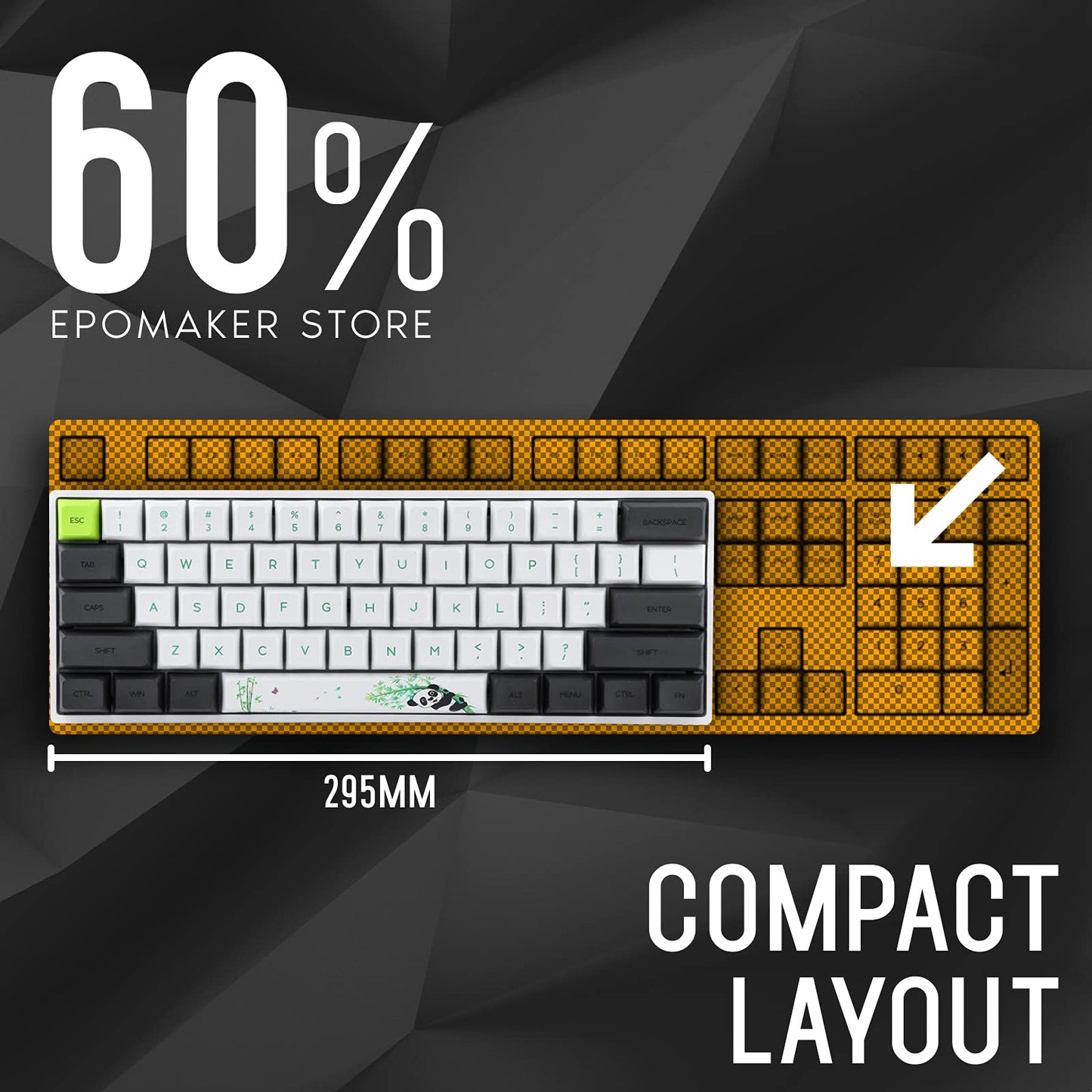 EPOMAKER SKYLOONG SK61 61 Keys 60% Hot Swappable Programmable Mechanical Gaming Wired Keyboard with RGB Backlit, NKRO, Water-Resistant, Type-C Cable for Win/Mac/Gaming (Gateron Optical Green, Panda)