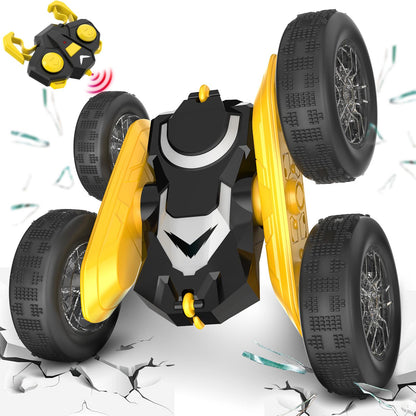 NQD Bat Remote Control Car- Double Sided 360°Rotate RC Stunt Car with Wheel Lights, 4WD Off-Road RC Cars 2.4Ghz Indoor/Outdoor Rechargeable Toy Car for Boys Age 4-7 8-12 Birthday Xmas Gift