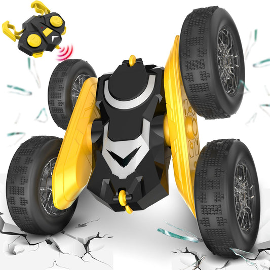 NQD Bat Remote Control Car- Double Sided 360°Rotate RC Stunt Car with Wheel Lights, 4WD Off-Road RC Cars 2.4Ghz Indoor/Outdoor Rechargeable Toy Car for Boys Age 4-7 8-12 Birthday Xmas Gift
