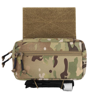 KRYDEX Tactical Drop Pouch Sub Abdominal Carrying Kit Bag Fanny Pack with Hook and Loop Panel for Vest Chest Rig (Camo)