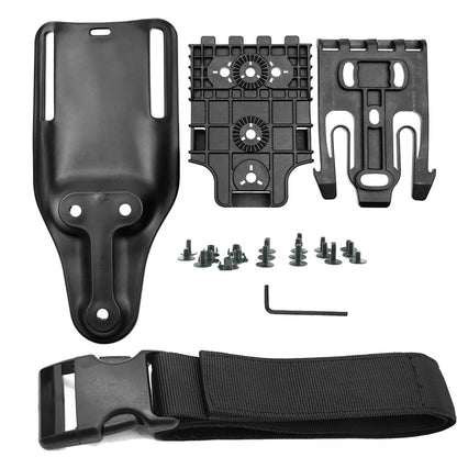 QLS Quick Locking System Kit with Fork and Duty Receiver Plate with Thigh Straps, Low/Mid-Ride Universal Belt Loop Platform Attachment for Duty Holster and Accessories, Black