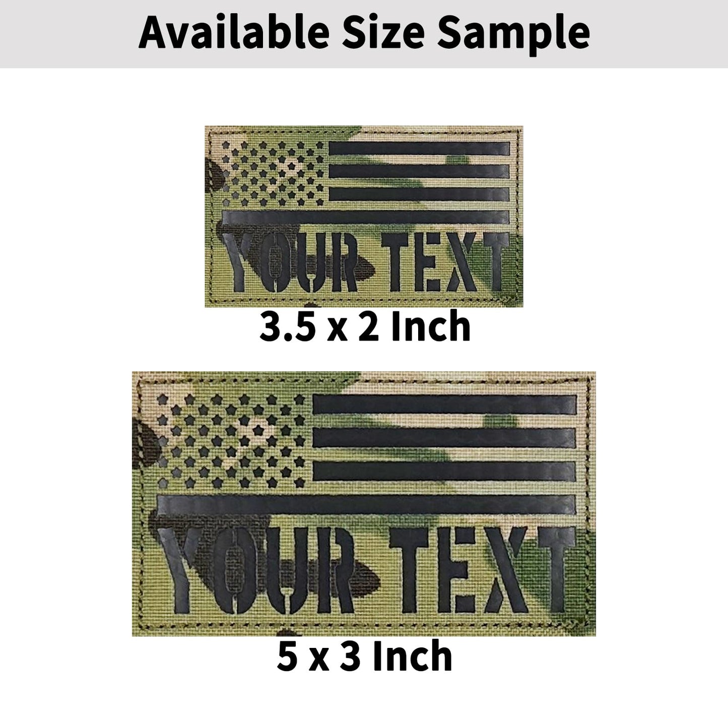 Customizable IR Infrared Reflective Tactical Military Name Patch, American Flag Patch with Your Text, Hook Loop Fastener, Military and Tactical Accessory for Helmets Vests Backpacks Uniforms