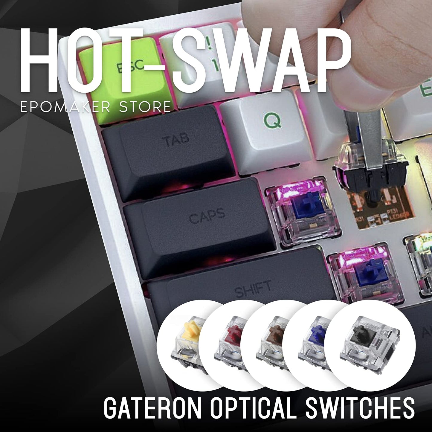 EPOMAKER SKYLOONG SK61 61 Keys 60% Hot Swappable Programmable Mechanical Gaming Wired Keyboard with RGB Backlit, NKRO, Water-Resistant, Type-C Cable for Win/Mac/Gaming (Gateron Optical Green, Panda)