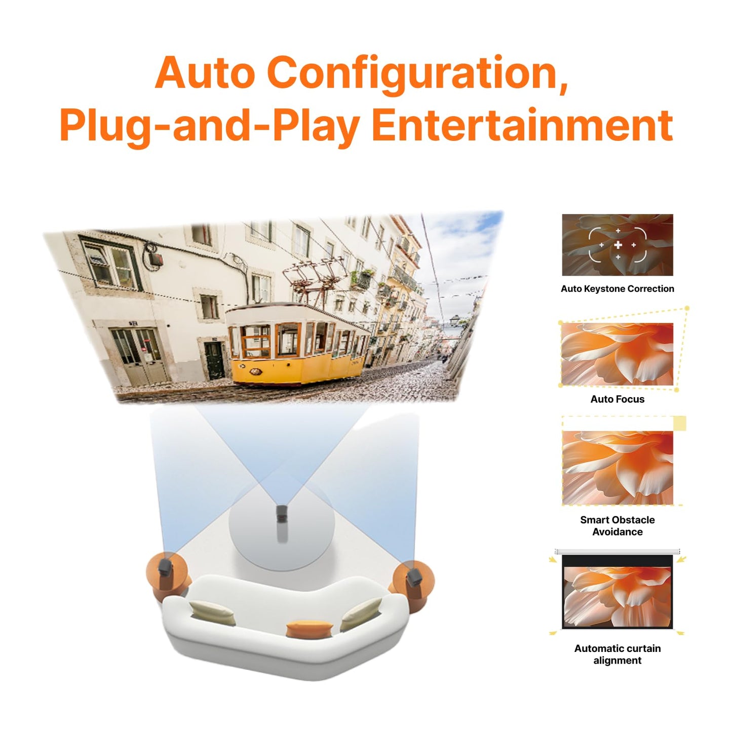 [Netflix Licensed & Google TV] Formovie Xming Episode One Mini Projector Wifi Bluetooth Outdoor 4K Movie Projector Dolby Audio Portable Projector Built in Apps