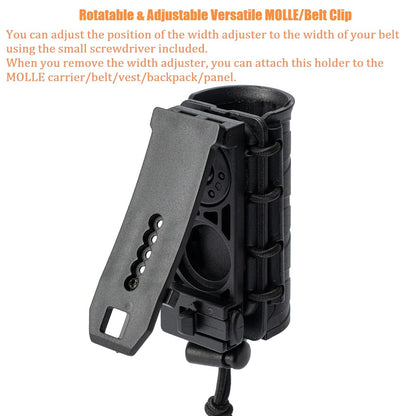 TACNEX Flashlight Holder for Duty Belt Tactical MOLLE Torch Holster Rotatable Light Carry Case Pouch fit 1"-1.2" Diameter Flashlight for Police LEO Security Military