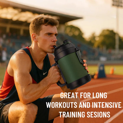 Zukro 1 Gallon Water Jug, One Gallon Large Triple Wall Insulated Metal Jug With Straw and Spout, No Sweat 128 oz Stainless Steel Sport Water Bottle Keeps Cold 48 Hours for Outdoors,