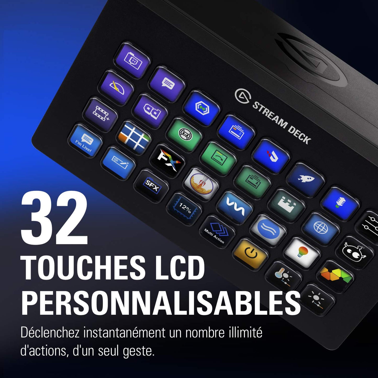 Elgato Stream Deck XL – Advanced Studio Controller, 32 macro keys, trigger actions in apps and software like OBS, Twitch, YouTube and more, works with Mac and PC