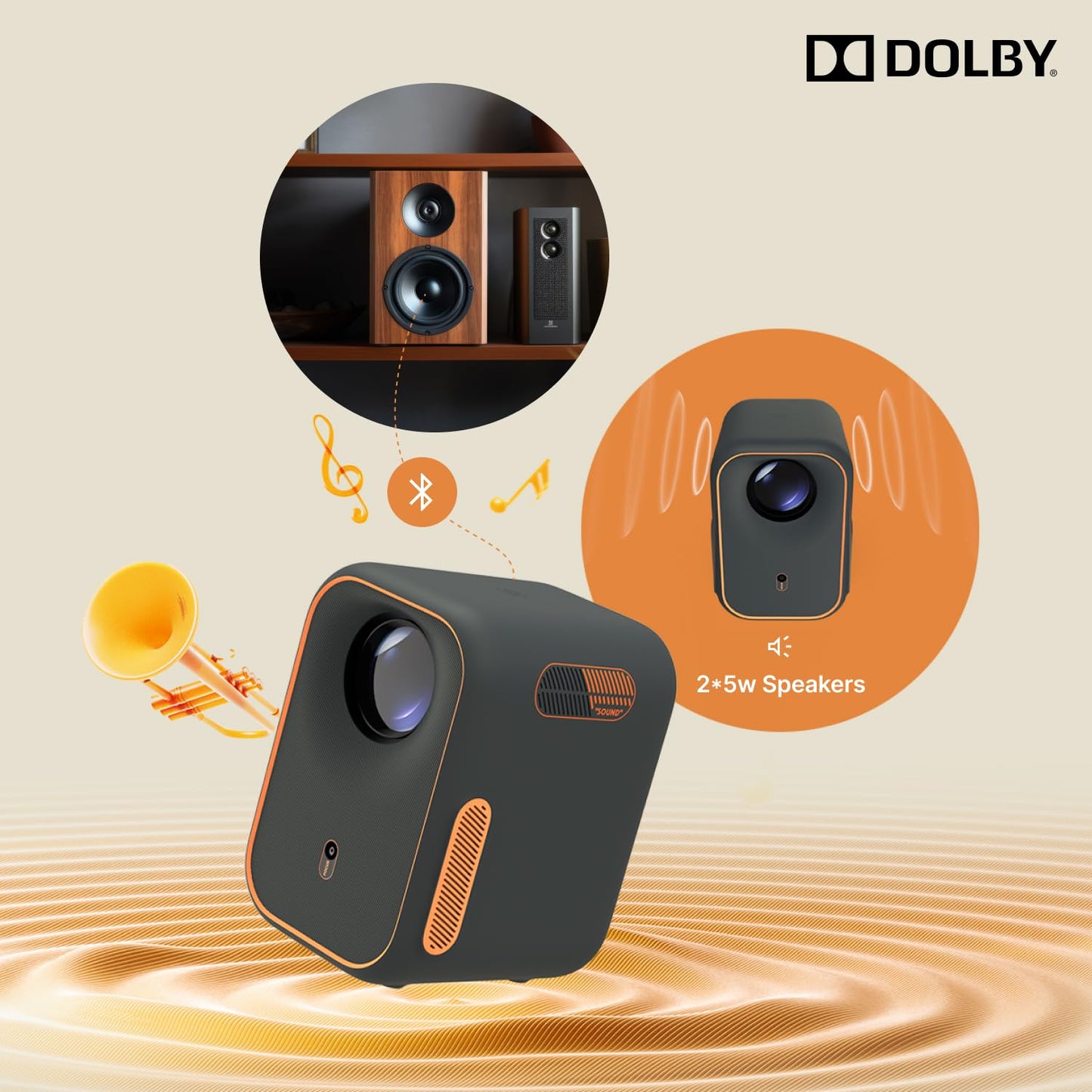 [Netflix Licensed & Google TV] Formovie Xming Episode One Mini Projector Wifi Bluetooth Outdoor 4K Movie Projector Dolby Audio Portable Projector Built in Apps