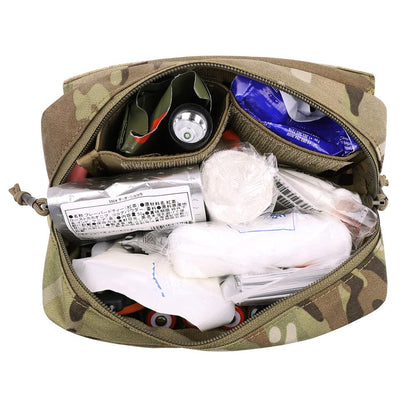 KRYDEX Tactical Drop Pouch Sub Abdominal Carrying Kit Bag Fanny Pack with Hook and Loop Panel for Vest Chest Rig (Camo)