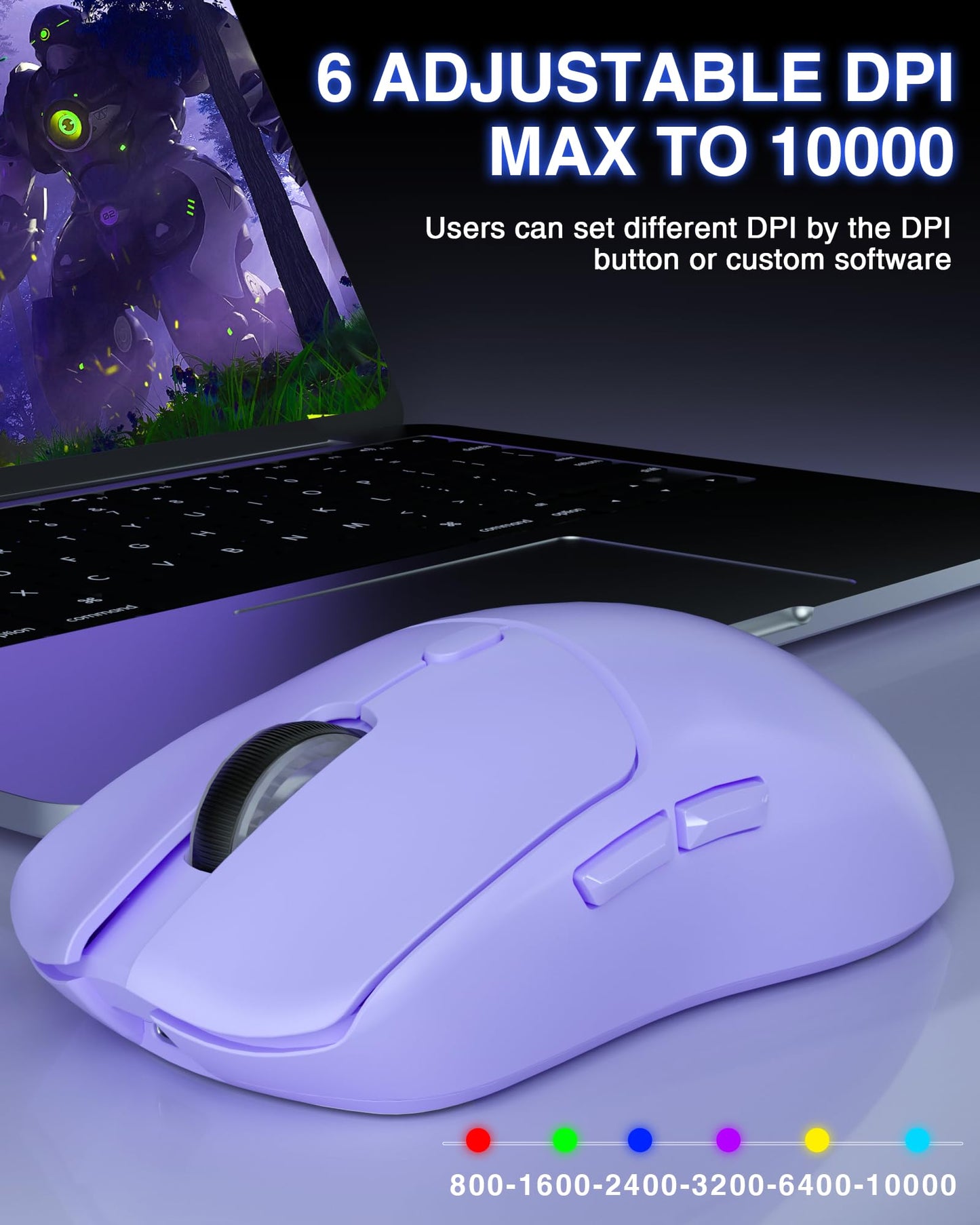 AULA Wireless Keyboard and Mouse Combo, F99 Pro Mechanical Keyboards,Gasket Hot Swappable Custom Keyboard+SC580X Wireless Gaming Mouse Light Purple