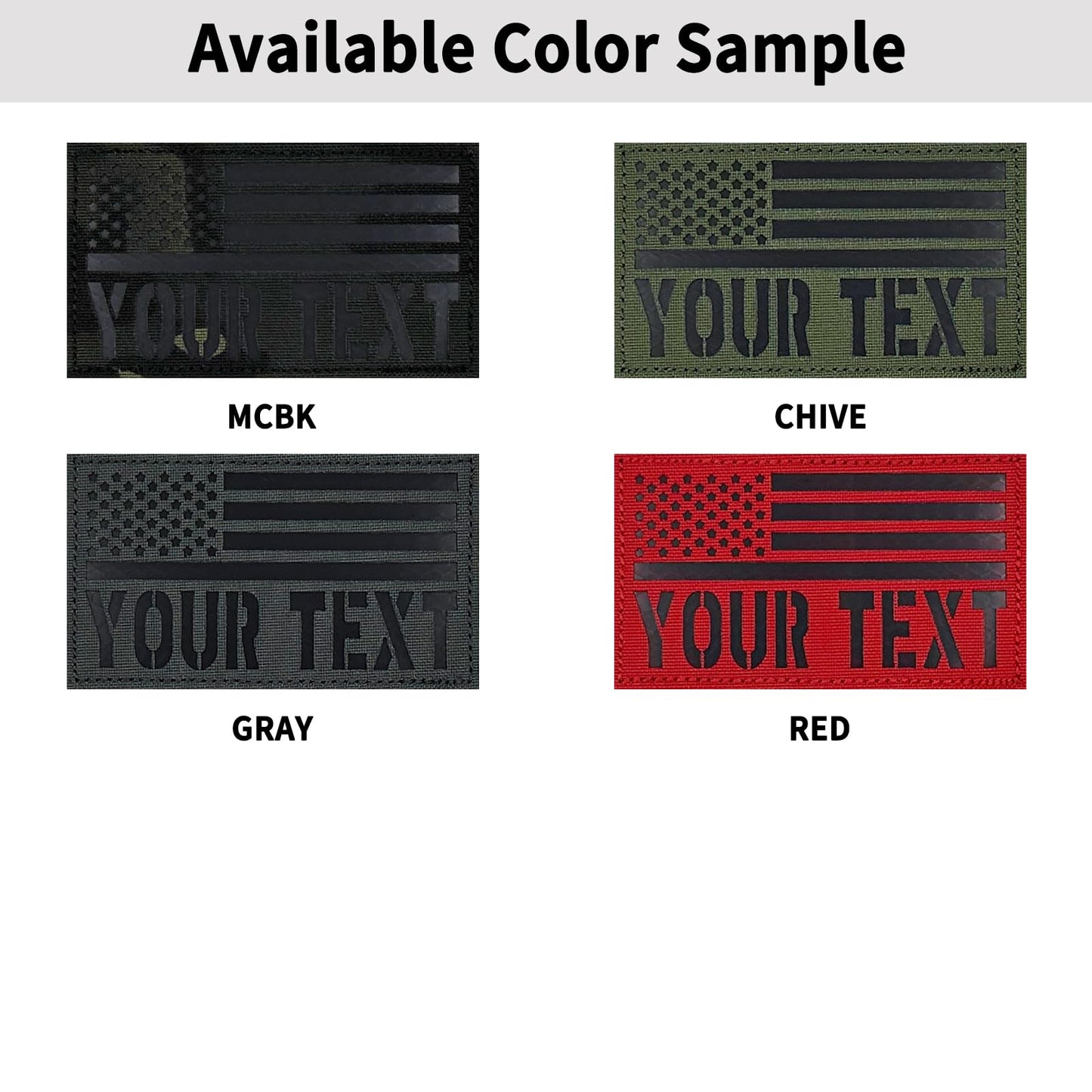 Customizable IR Infrared Reflective Tactical Military Name Patch, American Flag Patch with Your Text, Hook Loop Fastener, Military and Tactical Accessory for Helmets Vests Backpacks Uniforms