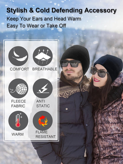 ROLVNHTV 4 Pcs American Flag Beanie Winter Fleece Caps Tactical Military Veteran Beanies USA Hats Warm Army Cap for Men Outdoor Activities