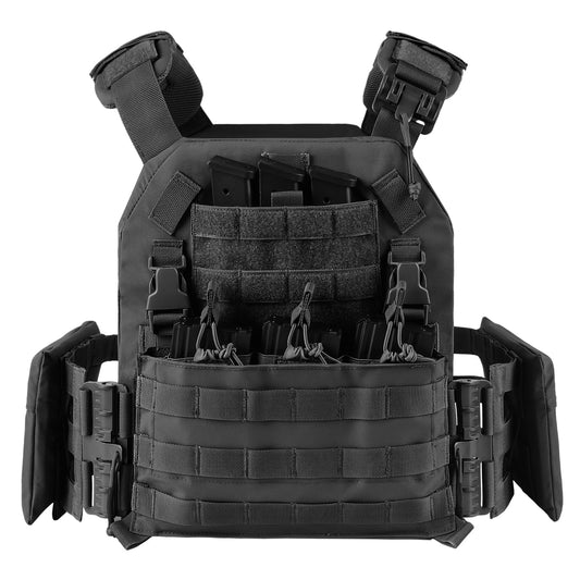 VOTAGOO GEAR Outdoor Sports Quick Release Tactical Vest, Airsoft Vests for Paintball, Adjustable Breathable Lightweight Vest（Black）