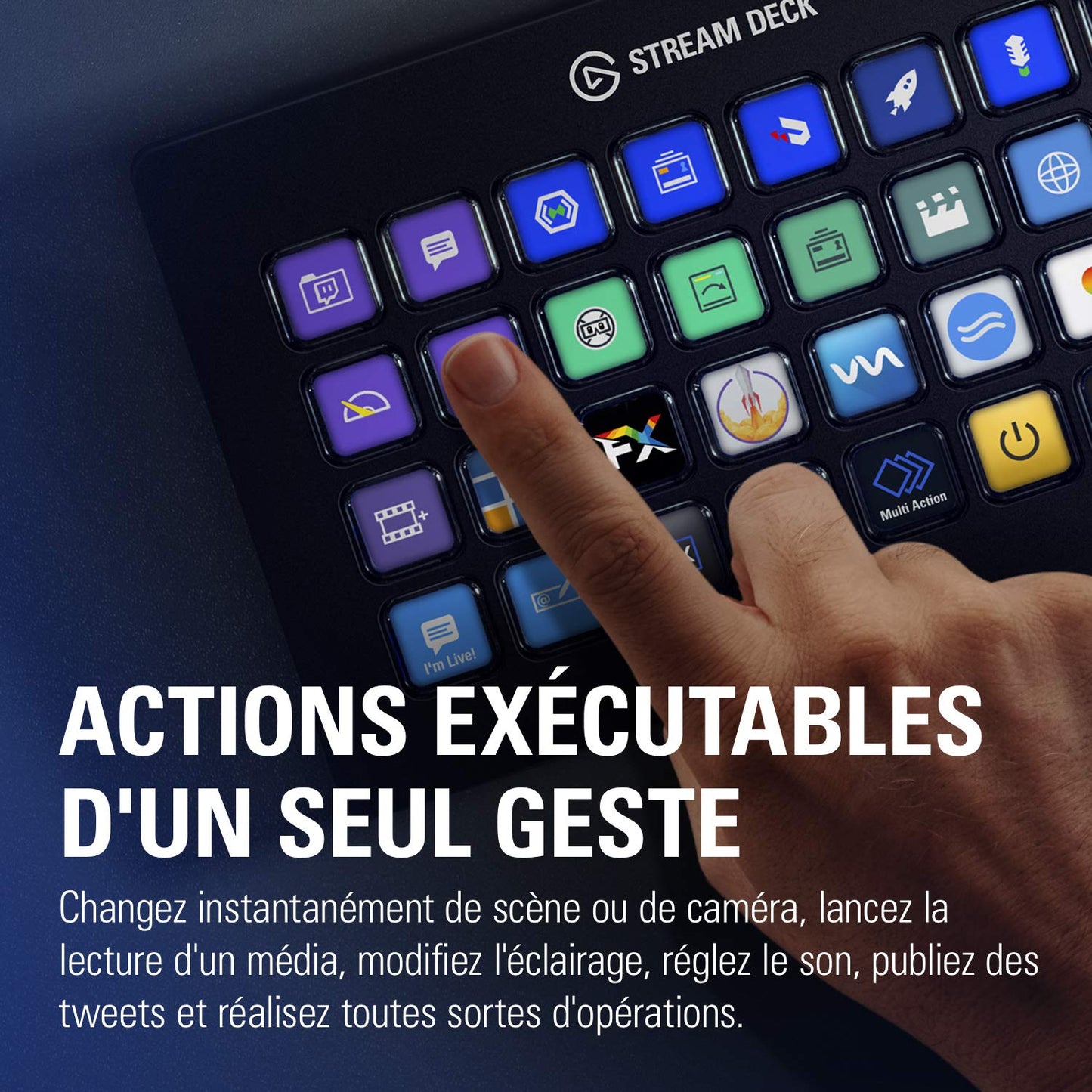 Elgato Stream Deck XL – Advanced Studio Controller, 32 macro keys, trigger actions in apps and software like OBS, Twitch, YouTube and more, works with Mac and PC