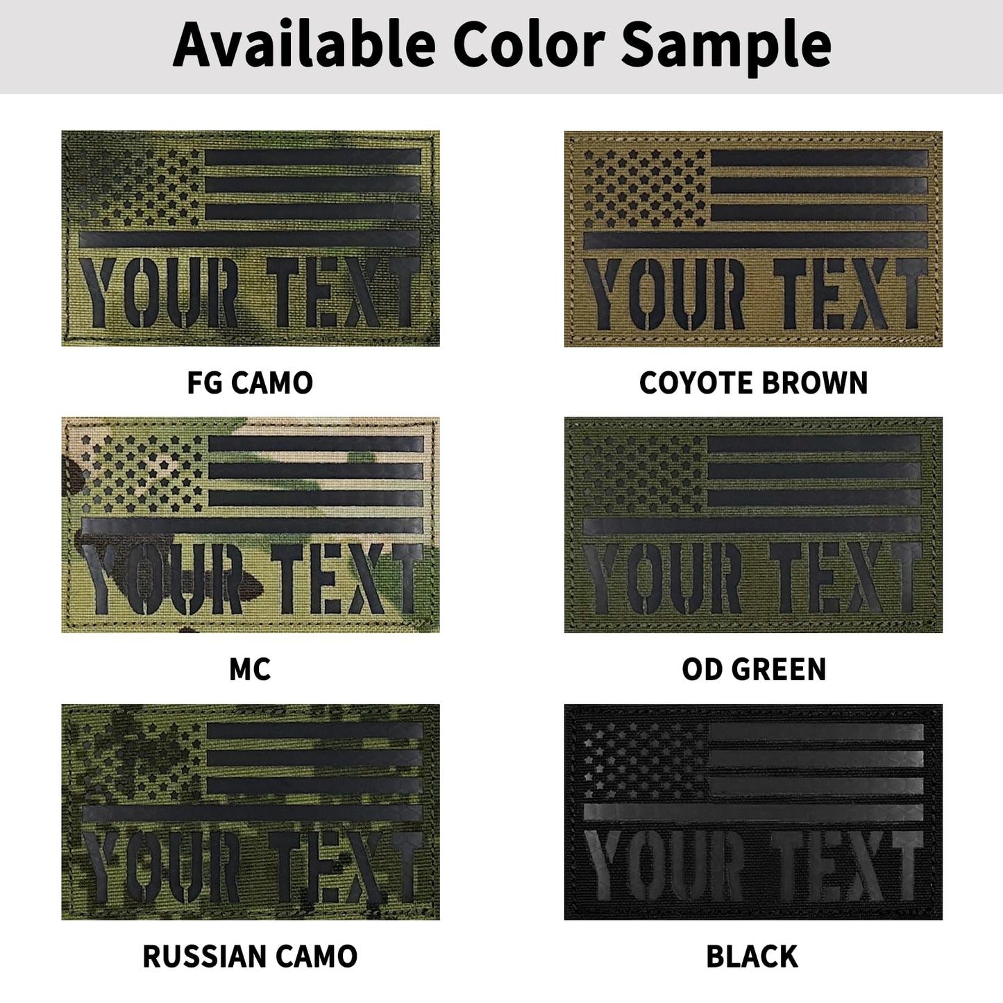 Customizable IR Infrared Reflective Tactical Military Name Patch, American Flag Patch with Your Text, Hook Loop Fastener, Military and Tactical Accessory for Helmets Vests Backpacks Uniforms