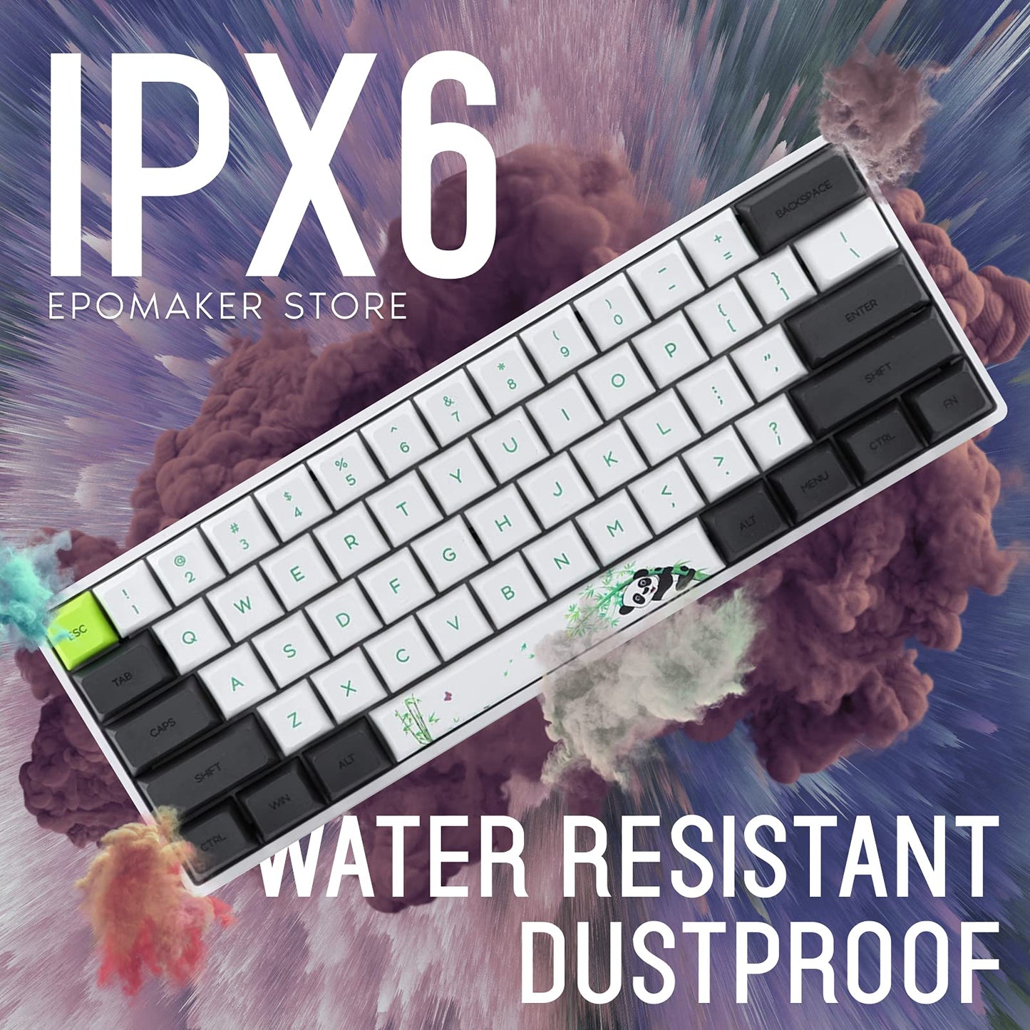 EPOMAKER SKYLOONG SK61 61 Keys 60% Hot Swappable Programmable Mechanical Gaming Wired Keyboard with RGB Backlit, NKRO, Water-Resistant, Type-C Cable for Win/Mac/Gaming (Gateron Optical Green, Panda)