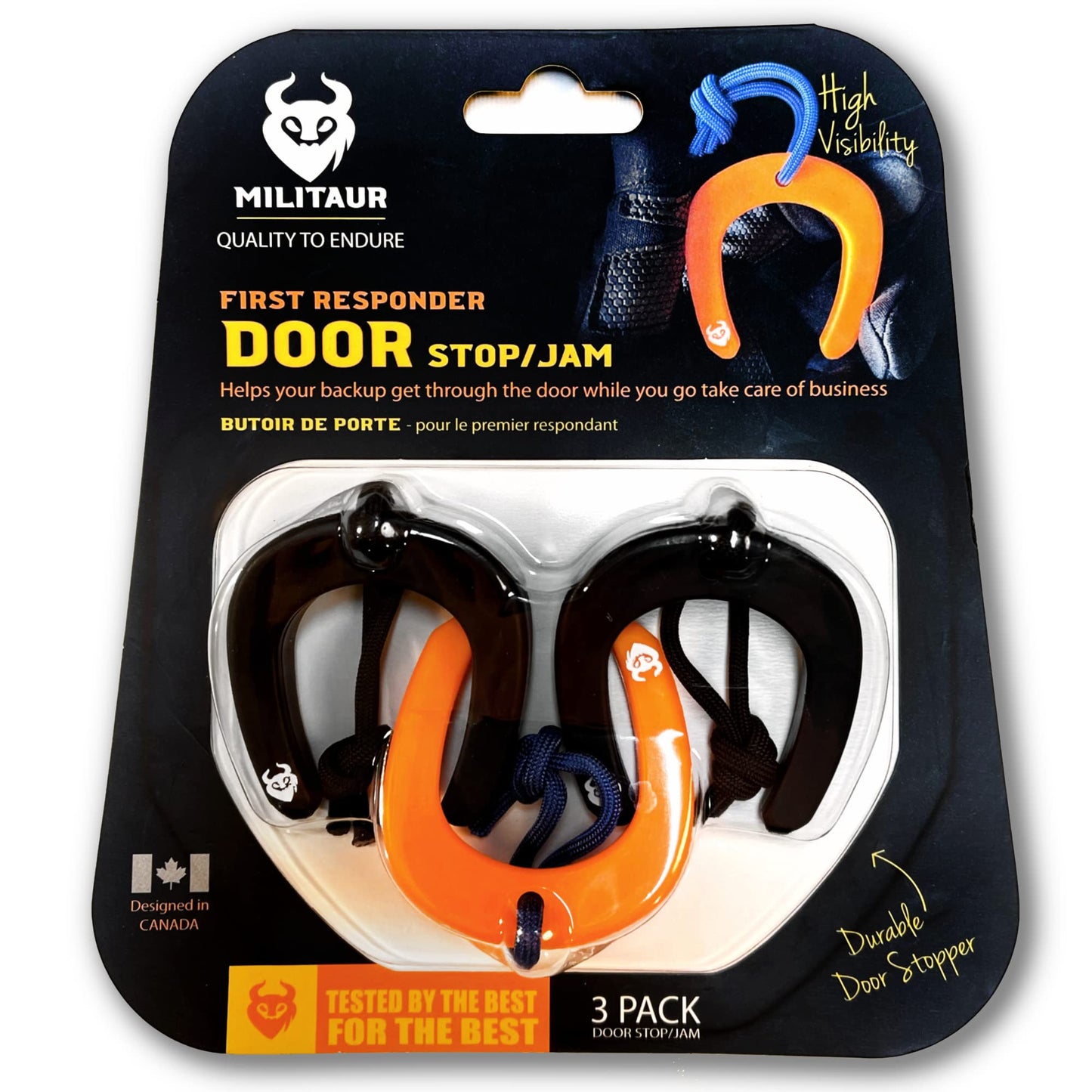 Militaur First Responder Door Stop/Jam Multi (3 Pack) – Compatible with Molle Systems, Tactical Tool for Police, EMS, EMT, Firefighters, Security